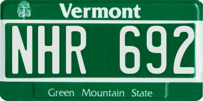VT license plate NHR692