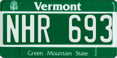 VT license plate NHR693