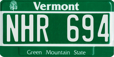 VT license plate NHR694