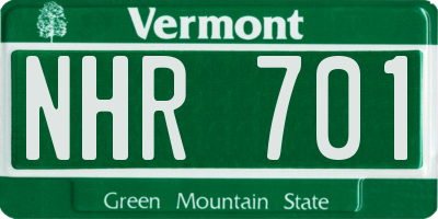 VT license plate NHR701