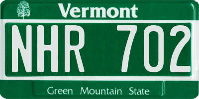 VT license plate NHR702