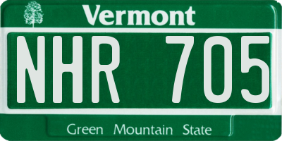 VT license plate NHR705