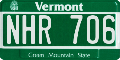 VT license plate NHR706