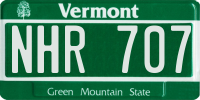 VT license plate NHR707