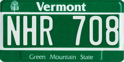 VT license plate NHR708