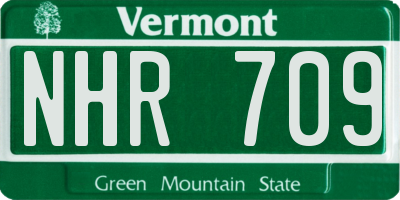 VT license plate NHR709