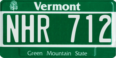 VT license plate NHR712