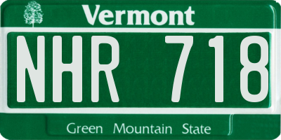 VT license plate NHR718