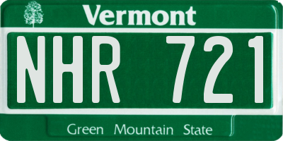 VT license plate NHR721