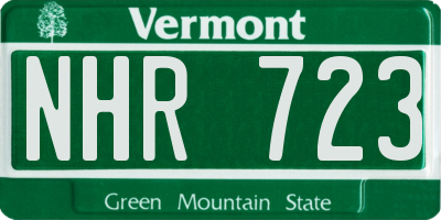 VT license plate NHR723