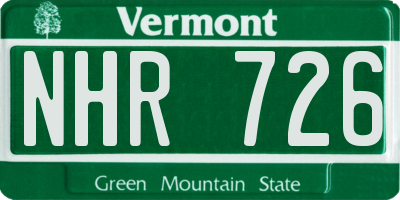 VT license plate NHR726