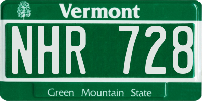 VT license plate NHR728