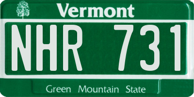 VT license plate NHR731