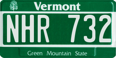 VT license plate NHR732