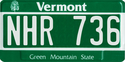 VT license plate NHR736