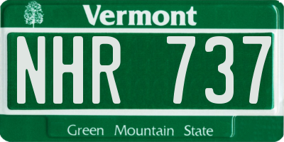 VT license plate NHR737