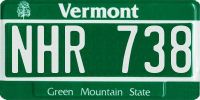 VT license plate NHR738