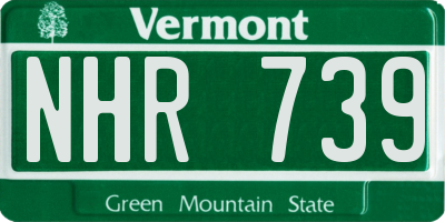 VT license plate NHR739