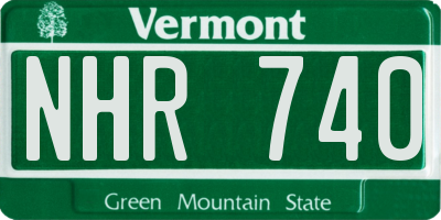 VT license plate NHR740