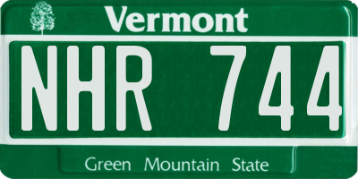 VT license plate NHR744