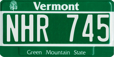 VT license plate NHR745