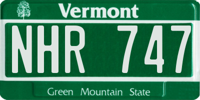 VT license plate NHR747