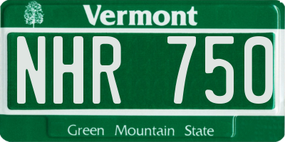 VT license plate NHR750