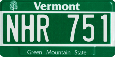 VT license plate NHR751