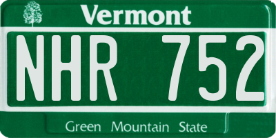 VT license plate NHR752
