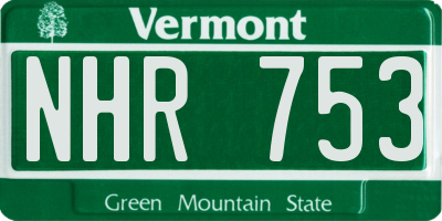 VT license plate NHR753