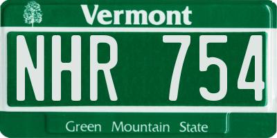 VT license plate NHR754