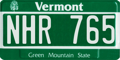 VT license plate NHR765