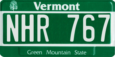VT license plate NHR767