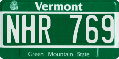 VT license plate NHR769