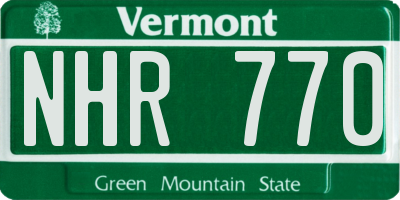 VT license plate NHR770