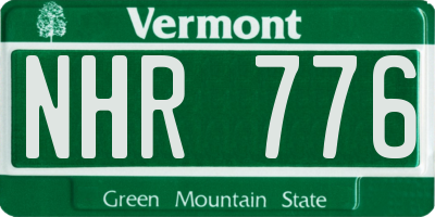 VT license plate NHR776