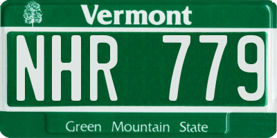 VT license plate NHR779
