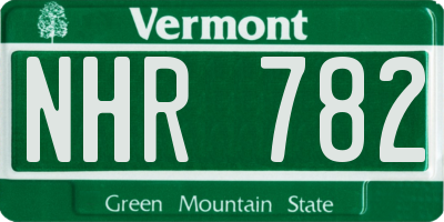 VT license plate NHR782
