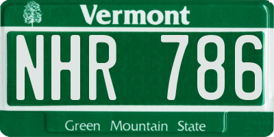 VT license plate NHR786