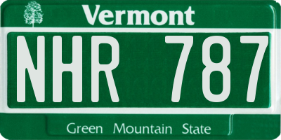 VT license plate NHR787