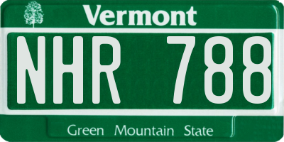 VT license plate NHR788
