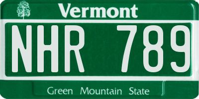 VT license plate NHR789