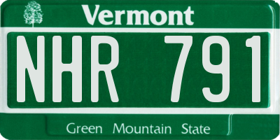 VT license plate NHR791