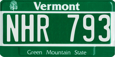 VT license plate NHR793