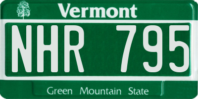 VT license plate NHR795