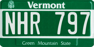 VT license plate NHR797