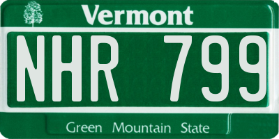 VT license plate NHR799