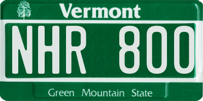 VT license plate NHR800