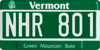 VT license plate NHR801