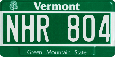VT license plate NHR804